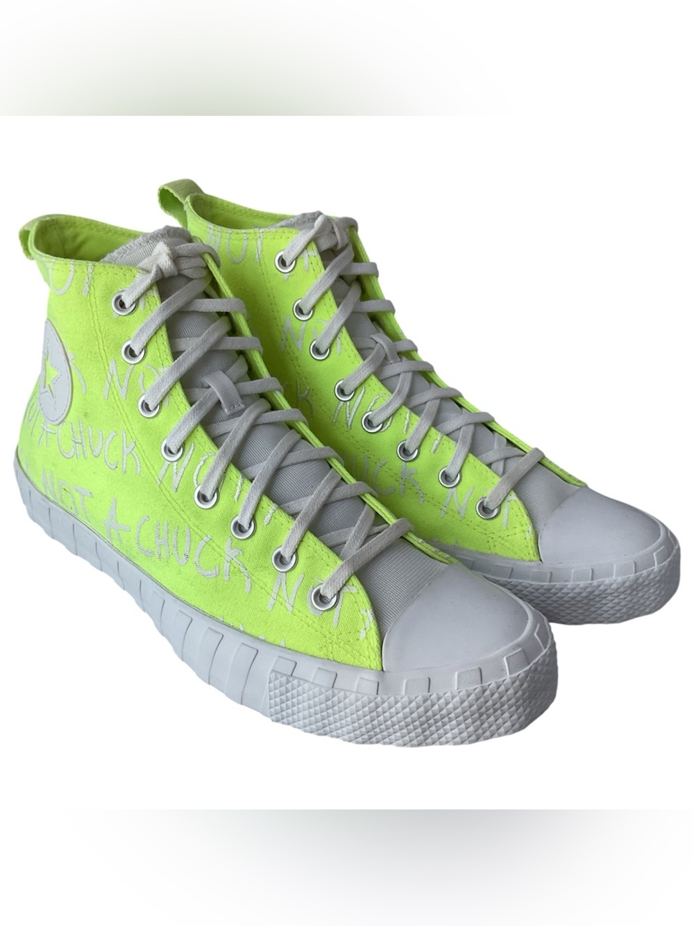Converse Unt1tl3d Not A Chuck Green Volt Hi Top Sneakers Men’s 11.5 Women’s 13.5